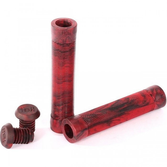 Fiend Red Marble Grips Without Flange - Comfort with Krayton Rubber - 1