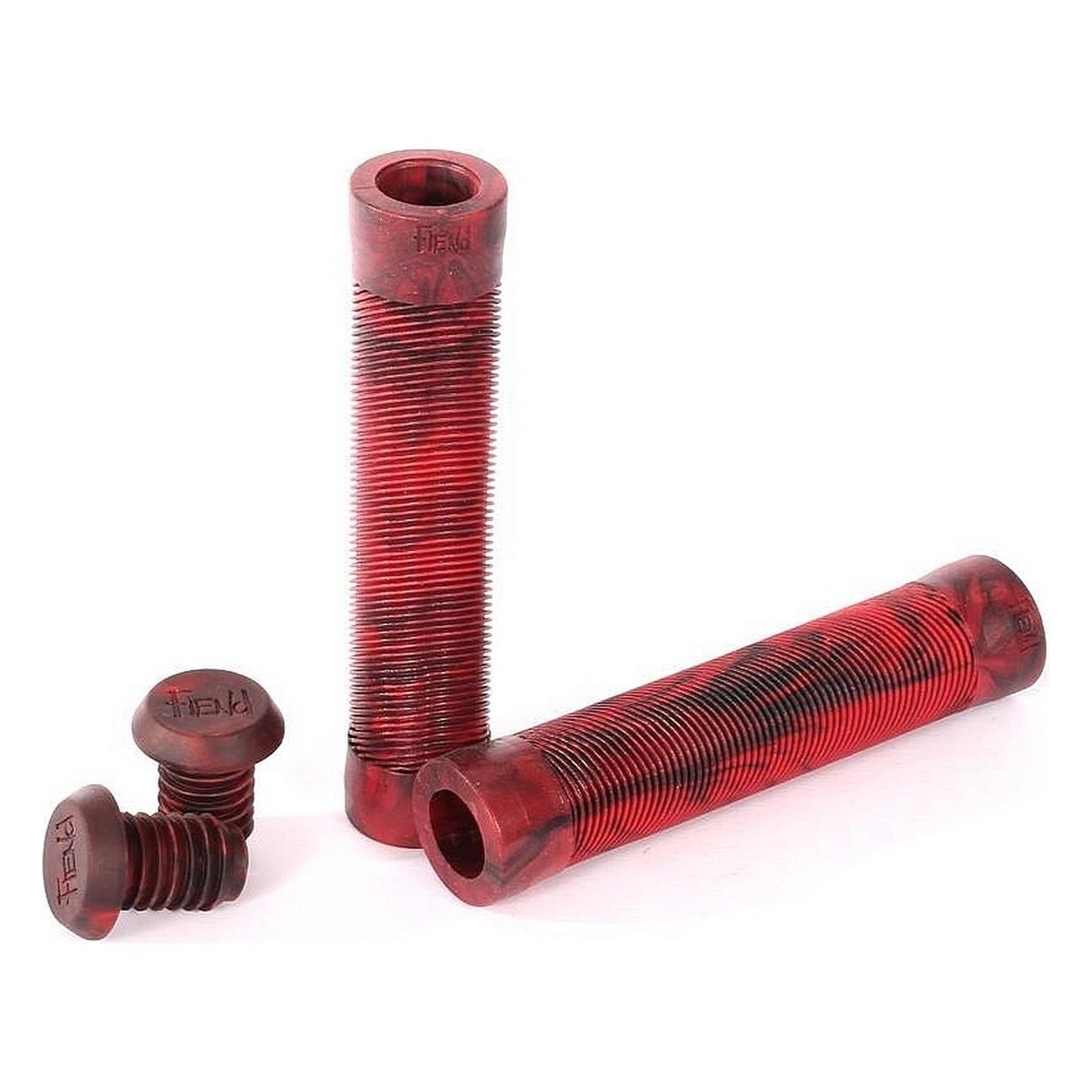 Fiend Red Marble Grips Without Flange - Comfort with Krayton Rubber - 1