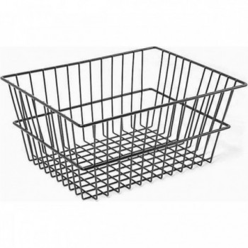 Cesta Trasera para Bicicleta de Hierro Plastificado Negro 40x30x18 cm - Modelo Bélgica - 1