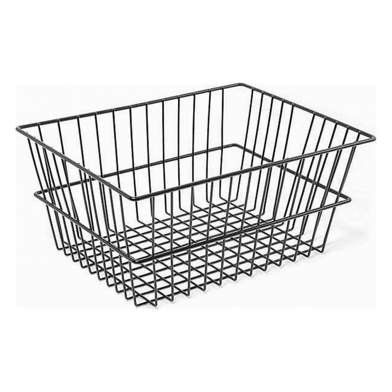 Cesta Trasera para Bicicleta de Hierro Plastificado Negro 40x30x18 cm - Modelo Bélgica - 1