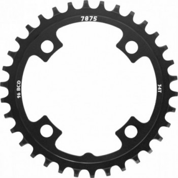 Einzelkranz MTB 34 Zähne SUNRACE aus Aluminium 7075, BCD 96mm, Schwarz - 1