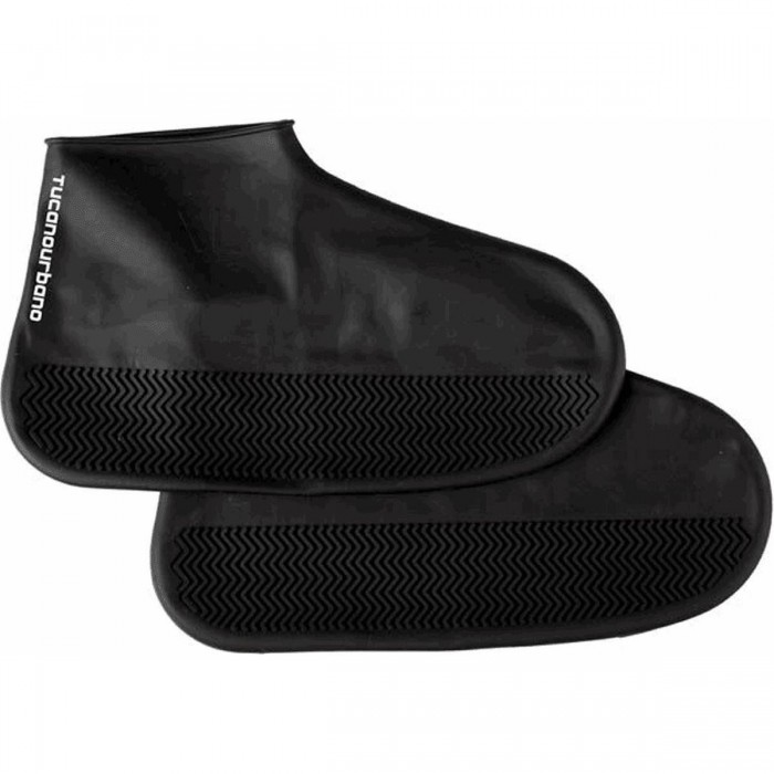 Black Waterproof Silicone Shoe Covers - Size L, Effective Shoe Protection - 1