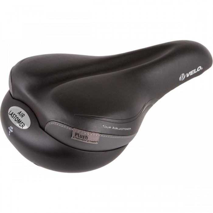 Selle Velo Plush Tour Airlastomer 270x180 mm Noire avec Coussin d'Air - 1