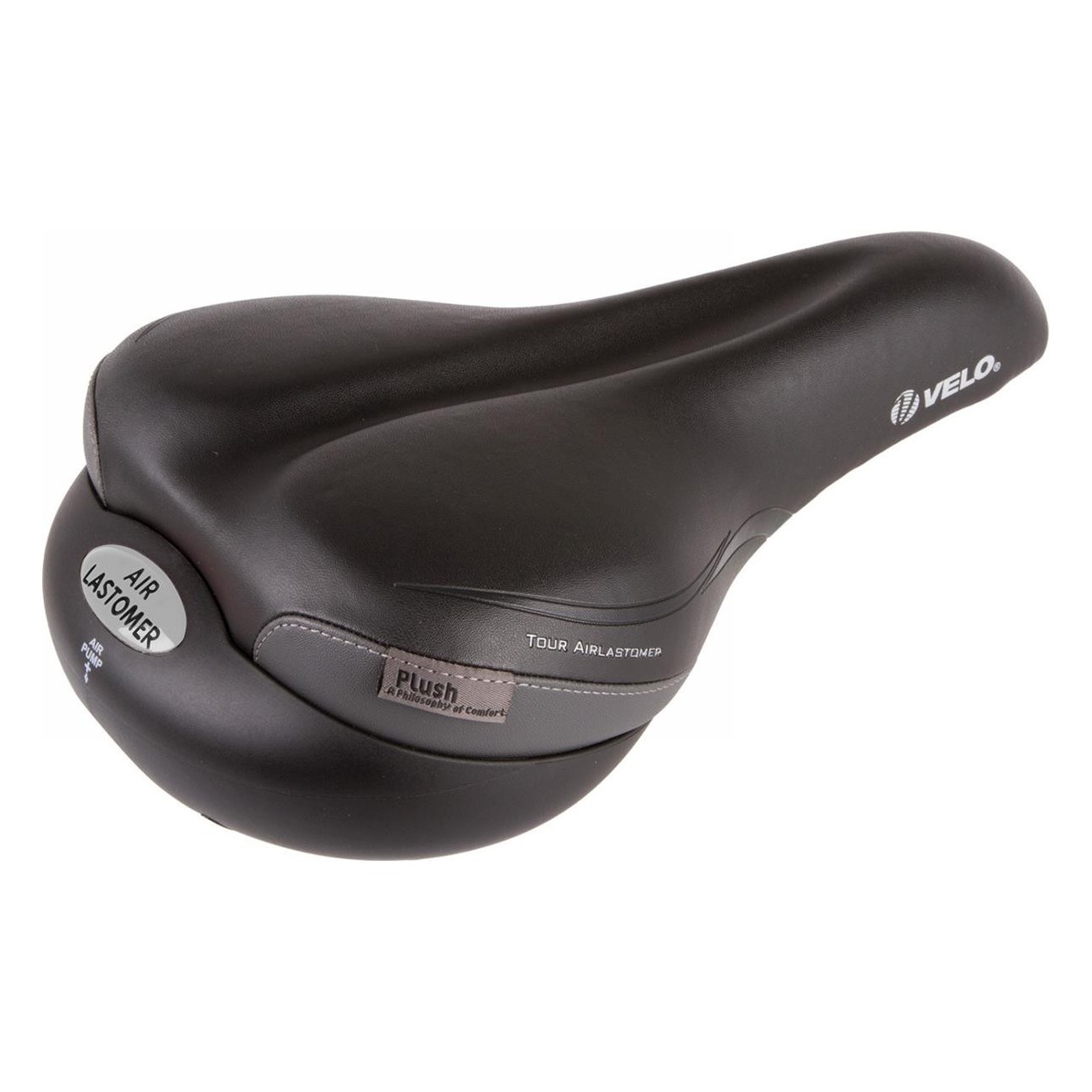 Selle Velo Plush Tour Airlastomer 270x180 mm Noire avec Coussin d'Air - 1