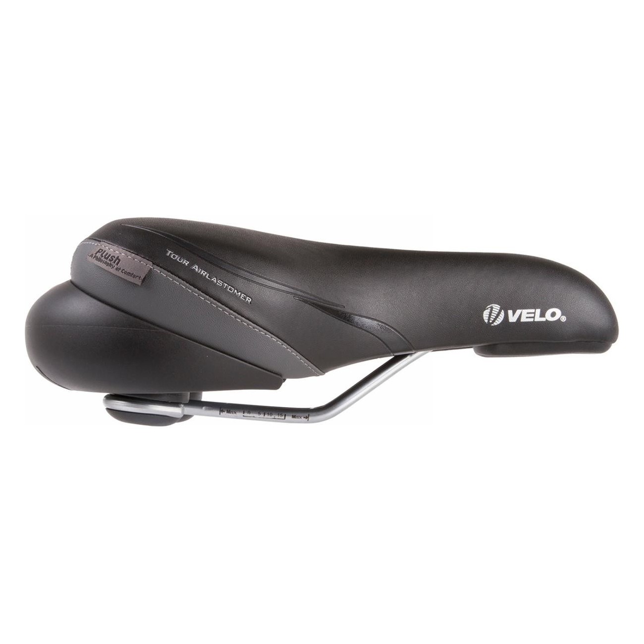 Velo Plush Tour Airlastomer Saddle 270x180 mm Black with Air Cushion - 4