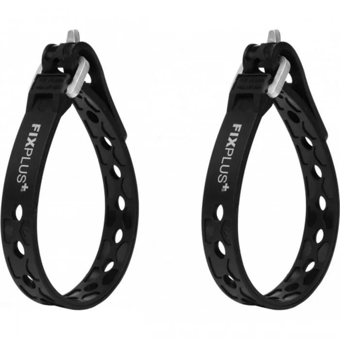 Fixplus 23 cm Black TPU Tie Straps, 65 kg Resistance, 2 Pieces - 1