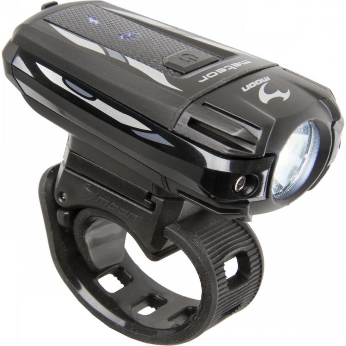 Lampe Frontale à Pile Moon Meteor 400lm USB, Noir, avec Support pour Guidon et Casque - 1