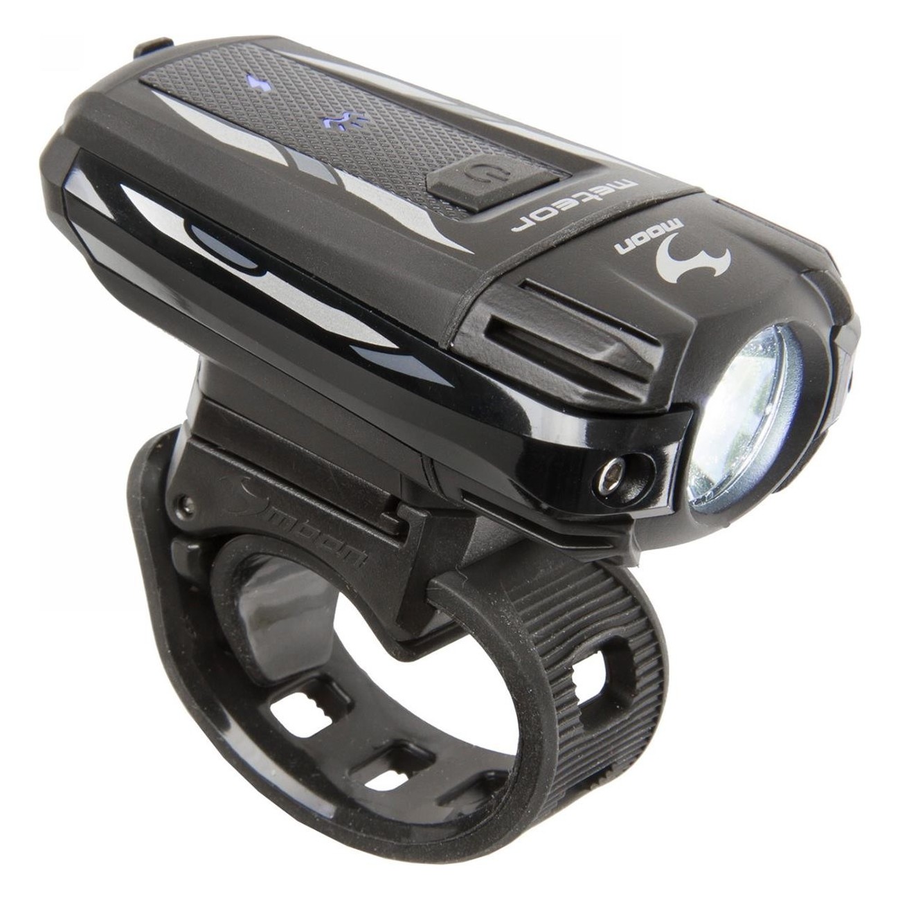 Moon Meteor 400lm USB Battery Headlamp, Black, with Handlebar and Helmet Mount - 1