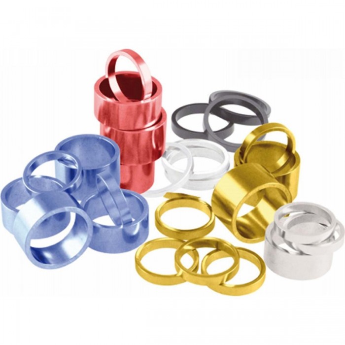 1 1/8' Headset Spacers in Gold Aluminum - Set of 10 Pieces, 20mm Height - 1