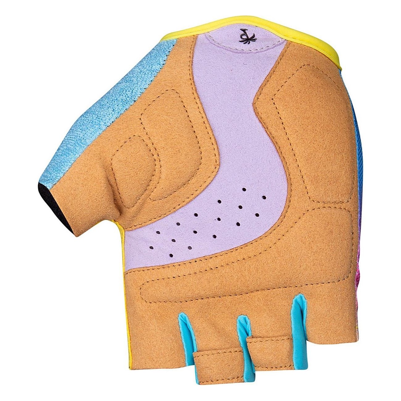 Gants de cyclisme à doigts courts avec paume en gel - Taille XXL, Bleu et Marron - 2