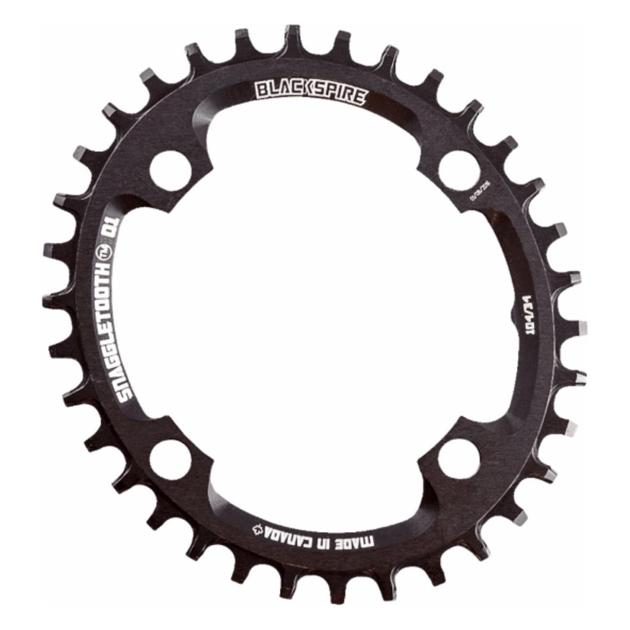 Oval MTB Chainring 34T 104BCD Snaggletooth Black for 11/12 Speed - Anti-Drop Tech - 1