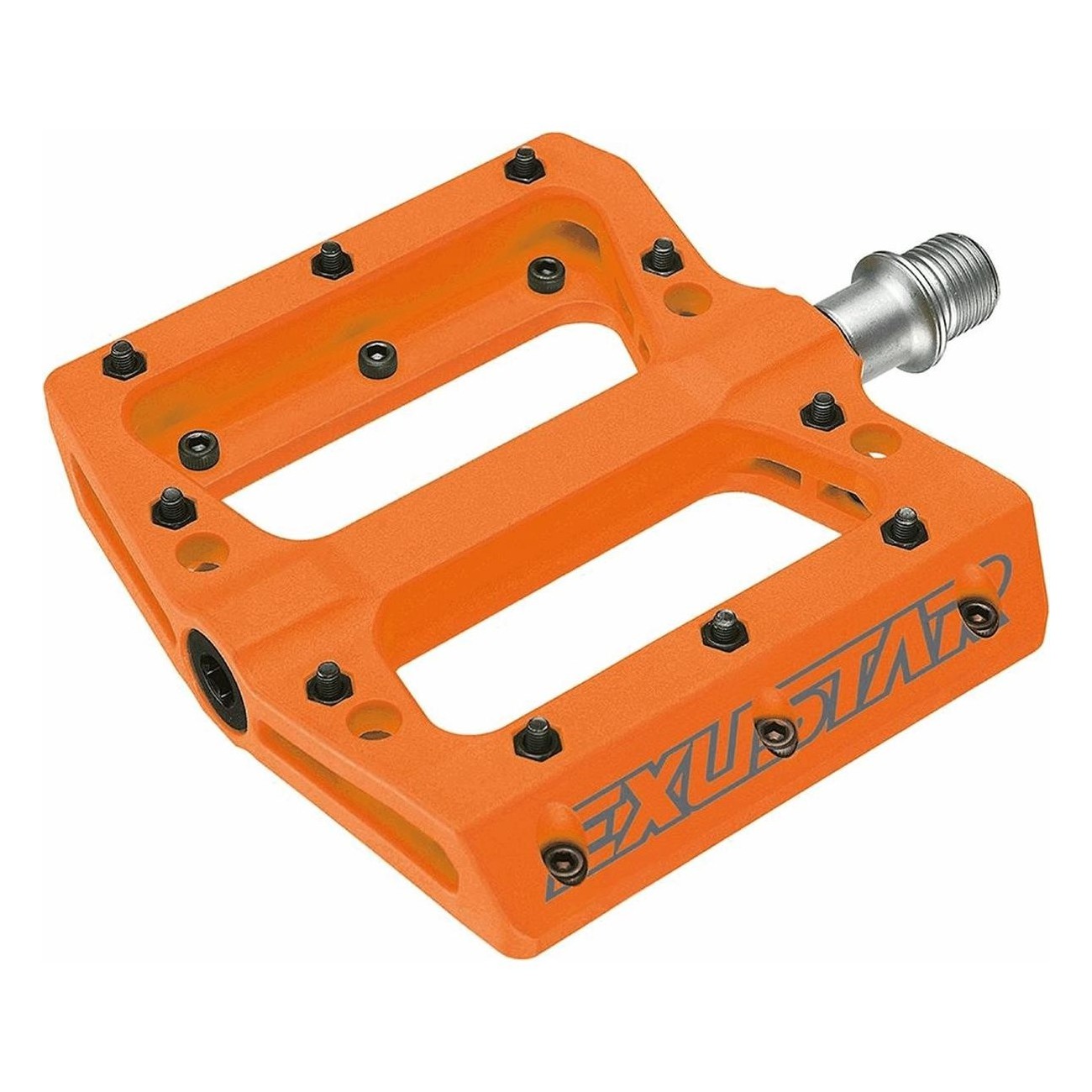 MTB Flat Pedal E-PB71 Orange 105x108mm aus Thermoplastik, 361g - EXUSTAR - 1