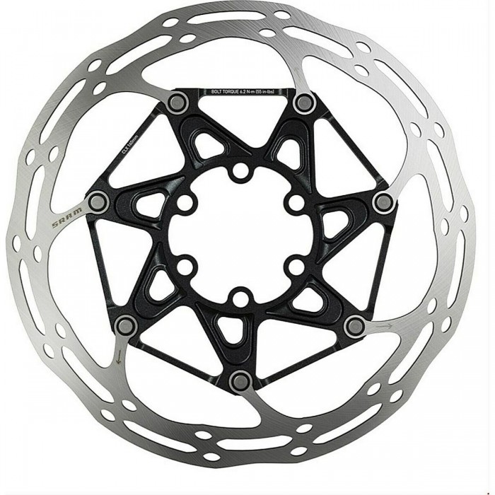 CenterLine X SRAM 180 mm Black Rotors - 2 Pieces with Steel Bolts, Rounded Design - 1