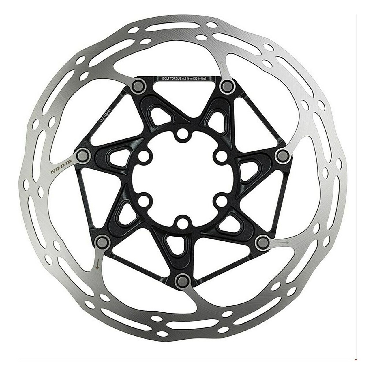 Rotors CenterLine X SRAM 180 mm Noirs - 2 Pièces avec Vis en Acier, Design Arrondi - 1