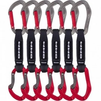 Set aus 6 Alpha Sport Expressschlingen 12cm Rot für Sportklettern mit ergonomischen Karabinern und Nylonband - 1