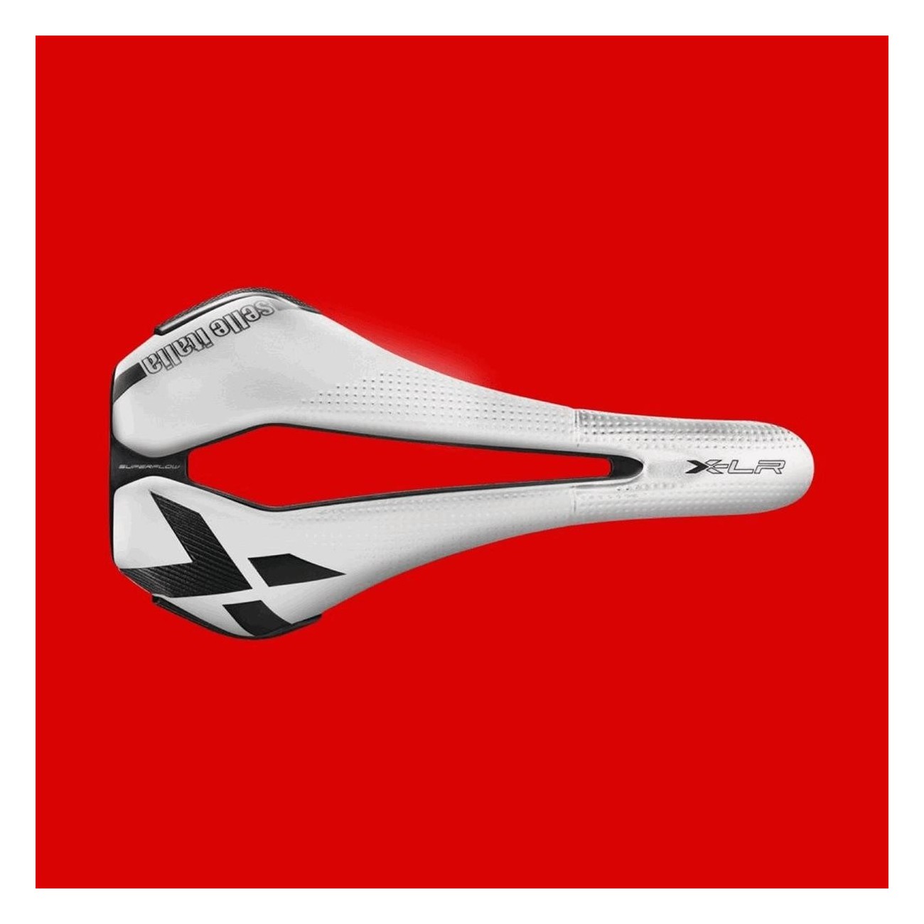 Selle X-LR Superflow Blanche 131x266mm avec Rail TI 316 7mm, 165gr - 1