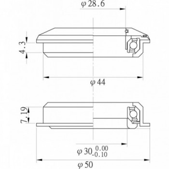 Tange Ahead Semi-Integrierte Steuerkopfsatz 1 1/8' in Schwarz Aluminium - 3