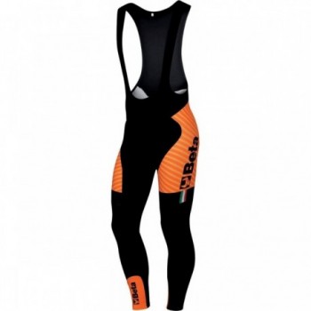 Winter Cycling Bib Shorts Orange in Lycra with Antibacterial Pad - 1