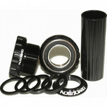 Euro 22 mm Black Bottom Bracket Set with Sealed Bearings and Spacers - 1