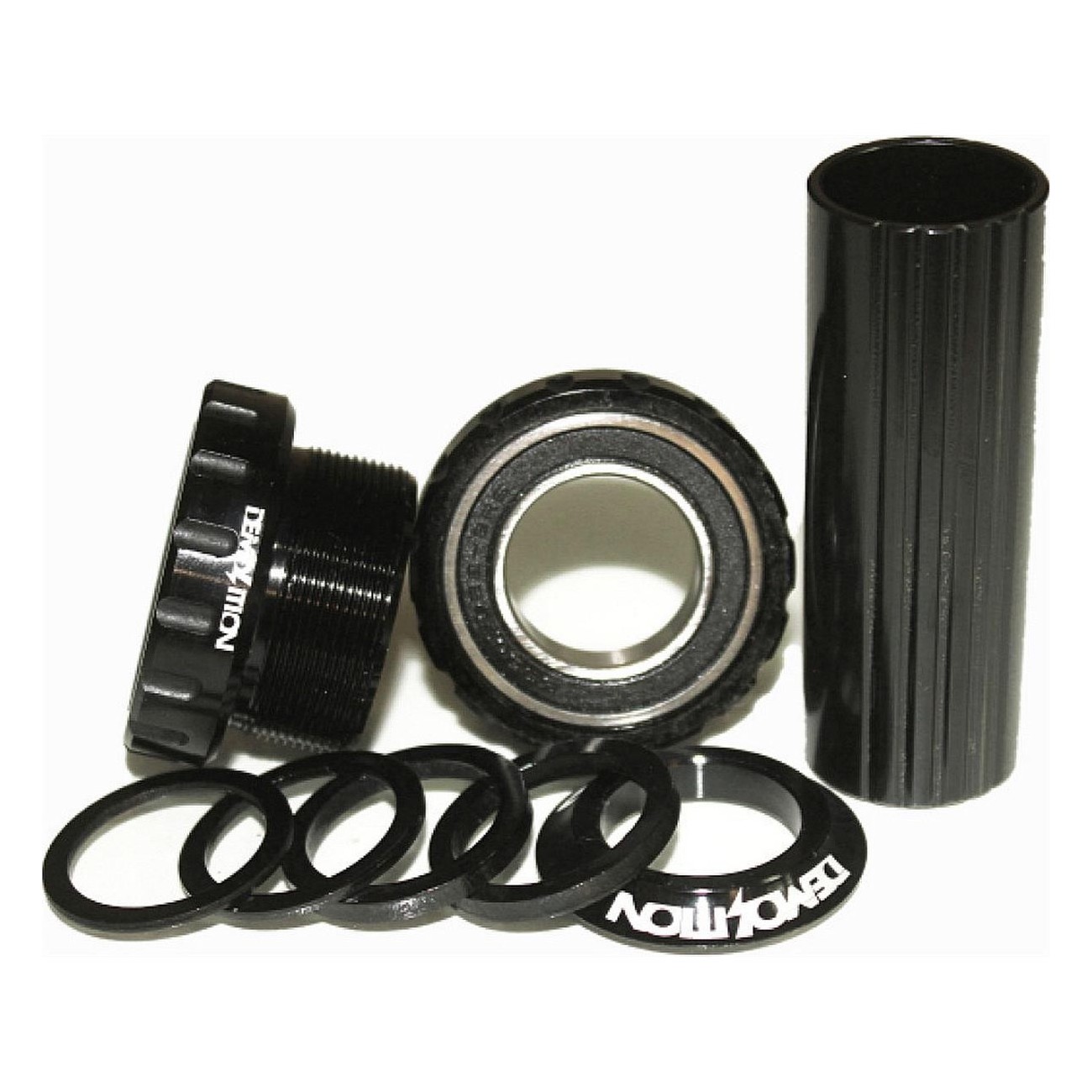 Euro 22 mm Black Bottom Bracket Set with Sealed Bearings and Spacers - 1