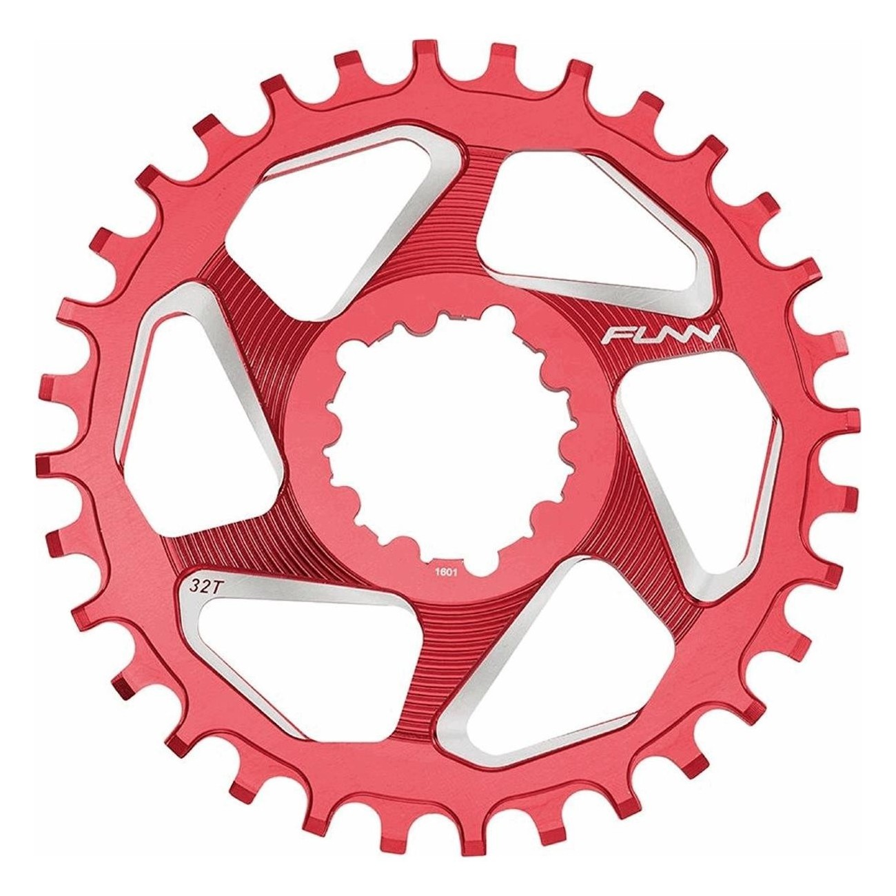 34 Zähne Aluminium 7075 CNC Kettenblatt Rot, Offset 6mm, SRAM 9-12V - 1