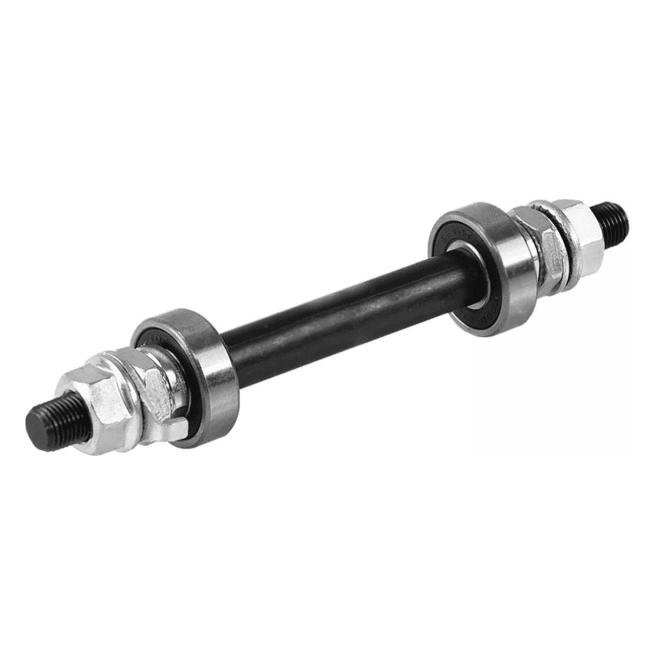 3/8' 140mm Front Hub Axle with Bearings and Nuts for Bicycle - 1