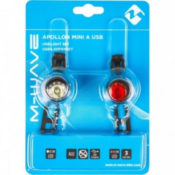 M-Wave Apollon Mini A USB Bicycle Light Set 60 Lumen, Black - 5