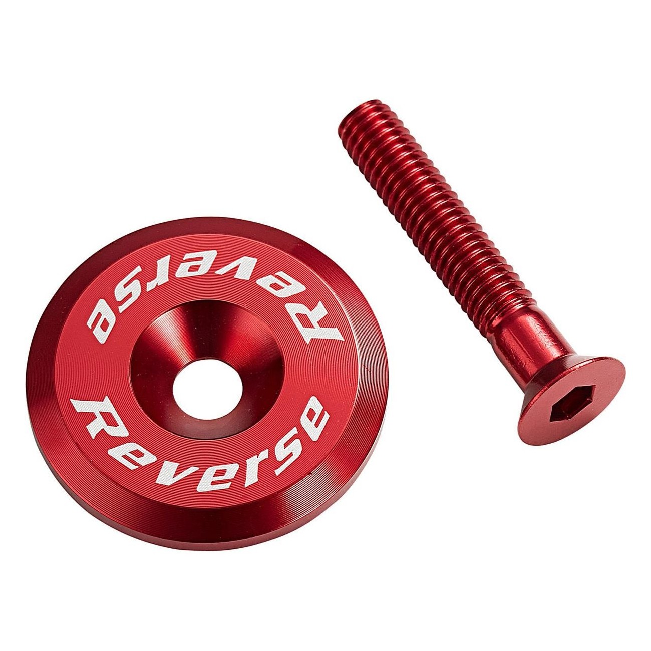 Red Aluminum Cap with M6 x 32 mm Screw for Fixing - 1