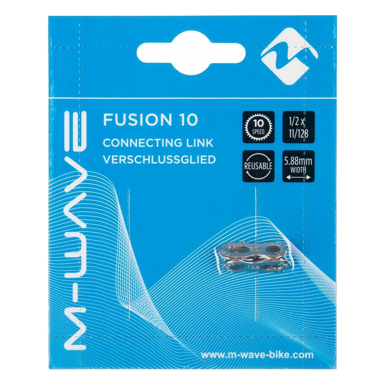 Fermacatena M-WAVE Fusion 10 velocità, 5,88 mm, argento, 1 pz in blister - 2 - Falsamaglia / giunti - 0887539021054