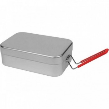 Contenitore Mess Tin Large 309R in Alluminio con Manico Rosso per Avventure Outdoor - 1 - Contenitori - 7315085003093