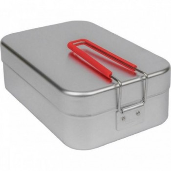 Contenitore Mess Tin Large 309R in Alluminio con Manico Rosso per Avventure Outdoor - 2 - Contenitori - 7315085003093