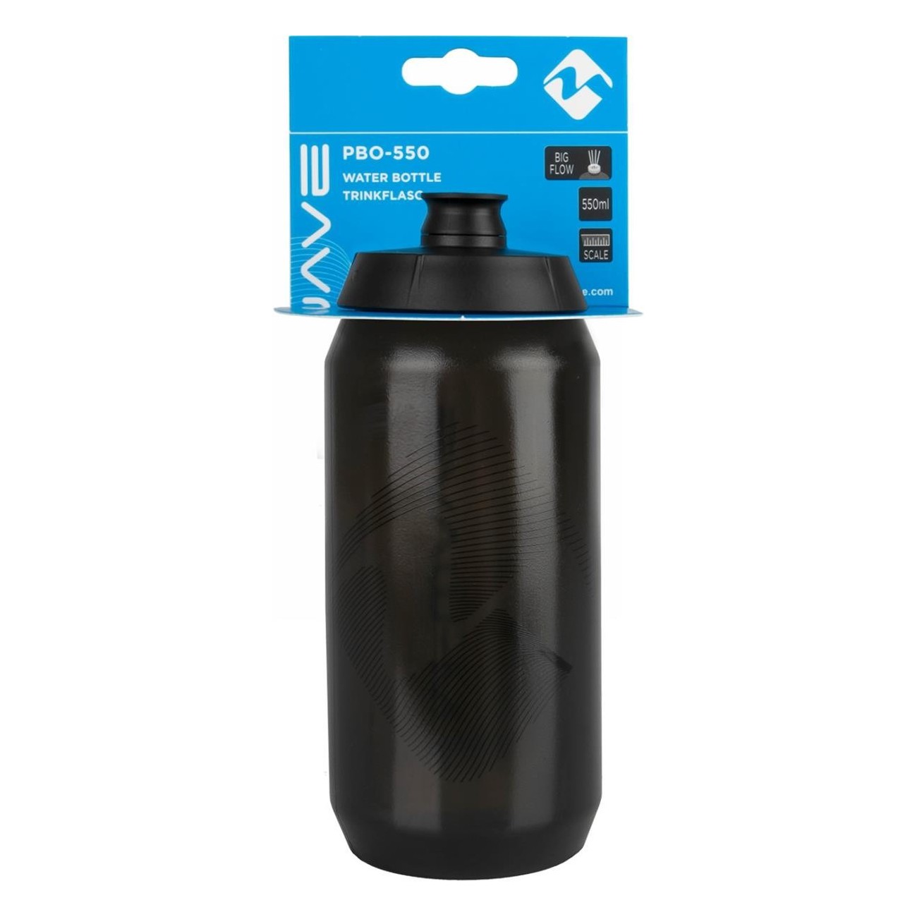 M-Wave PBO 550 ml Plastic Water Bottle Black and Transparent - 4