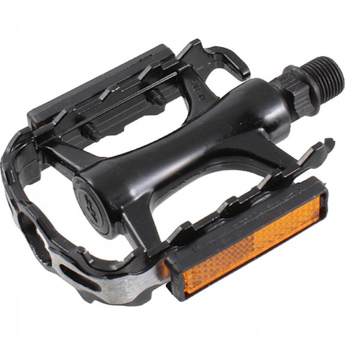 Black Aluminum MTB Pedals with Steel Axle and DU Bearings - 310g - 1