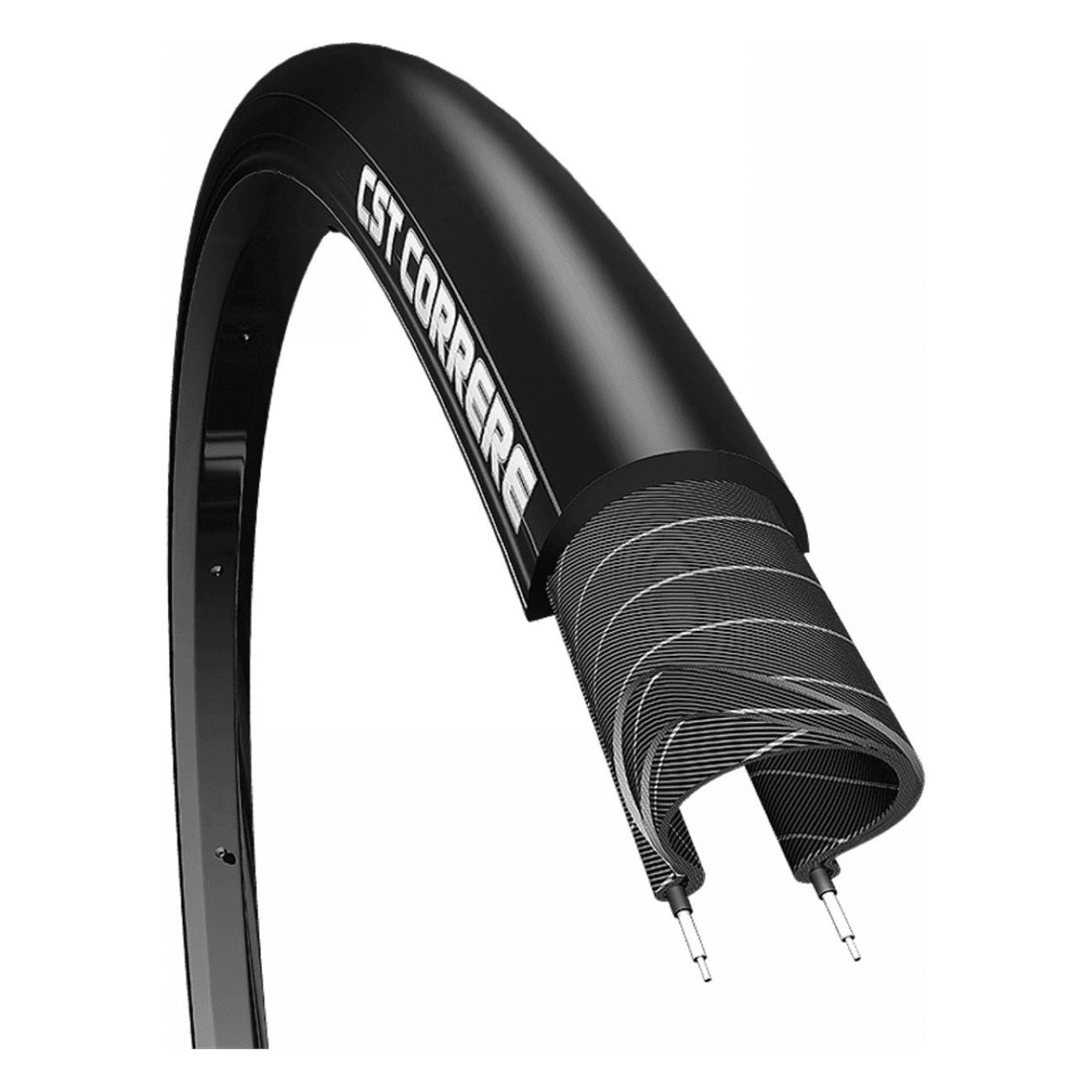 Cubierta Plegable de Ciclismo 700x25 Negra, 120 TPI, Antipinchazos, Ligera y Resistente - 1