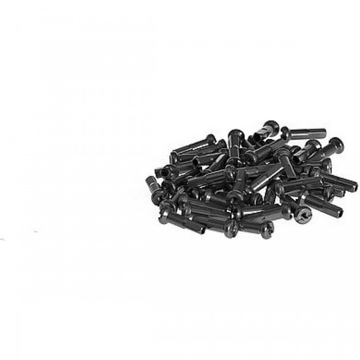 Black Brass Nipples for Spokes 14g (2 mm) - Pack of 40 Pieces - 1