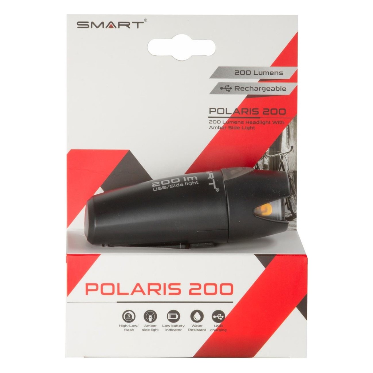 Lámpara a Batería Polaris 200 Lúmenes LED Negra con Clip USB y Soporte Universal - 2