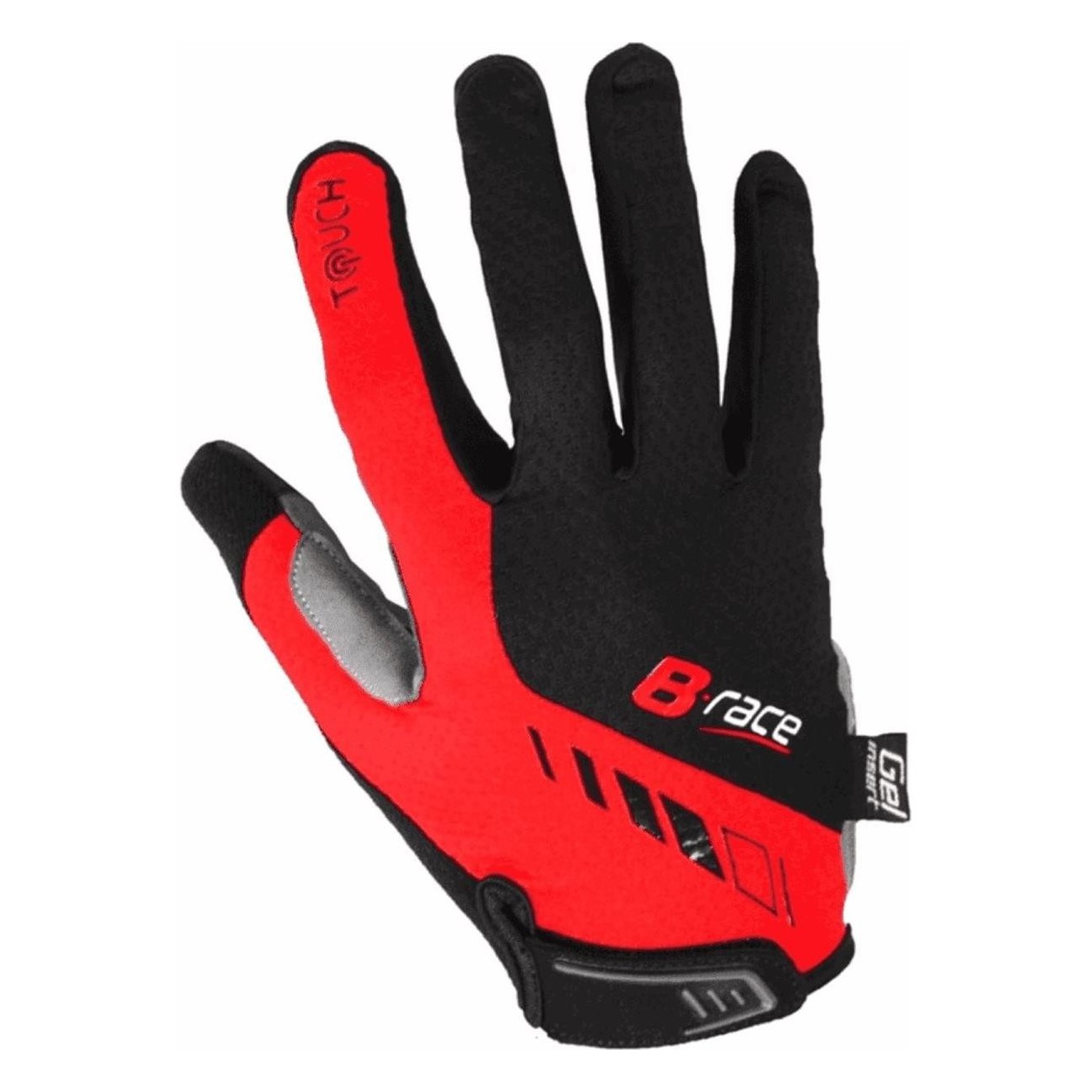 Summer Long Bump Gel Pro Gloves Black/Red Size S with Gel Padding and Ventilation - 1