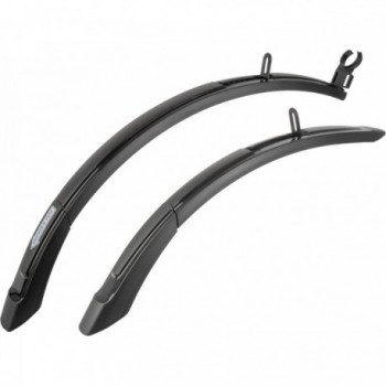 M-WAVE Mud Max F+R Mudguard Set 20-24', Black, Adjustable for Front and Rear Wheels - 1