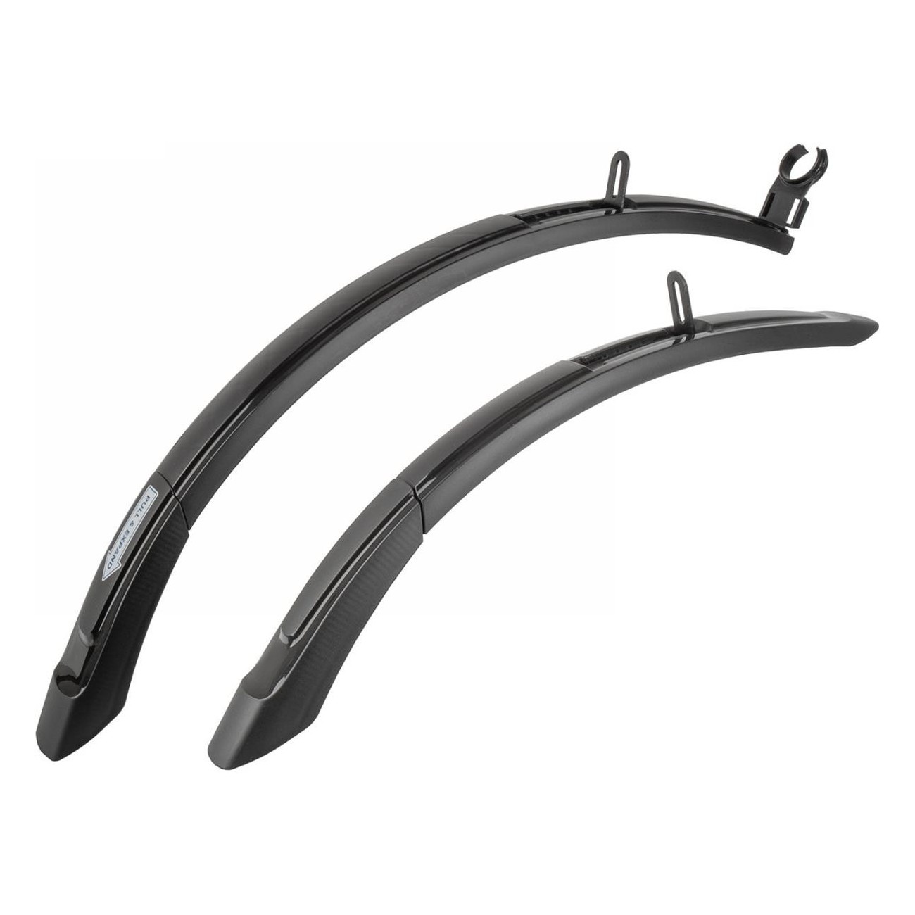 M-WAVE Mud Max F+R Mudguard Set 20-24', Black, Adjustable for Front and Rear Wheels - 1