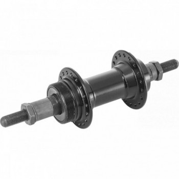 Black Aluminum Rear Hub 36 Holes, Compatible 6/7 Speed, 3/8 Ball Bearings - 1