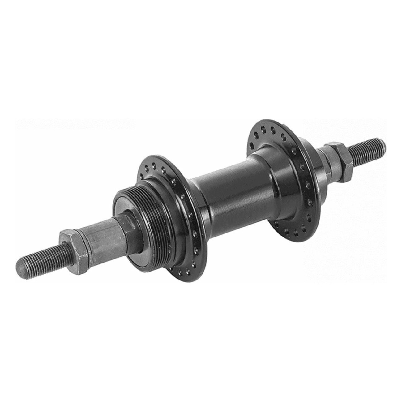 Black Aluminum Rear Hub 36 Holes, Compatible 6/7 Speed, 3/8 Ball Bearings - 1