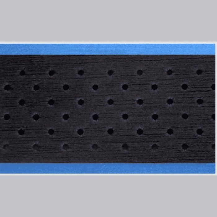 Black Polyurethane Reverse Handlebar Tape with Blue Stripe for Adults - 1