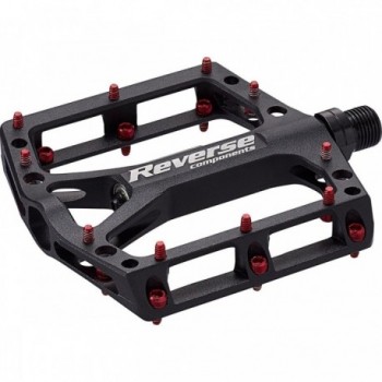 Black One Reverse Pedal for MTB, Black-Red, CNC Aluminum - 1