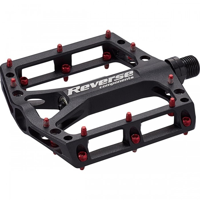 Pedal de Retroceso Black One para MTB, Negro-Rojo, Aluminio CNC - 1