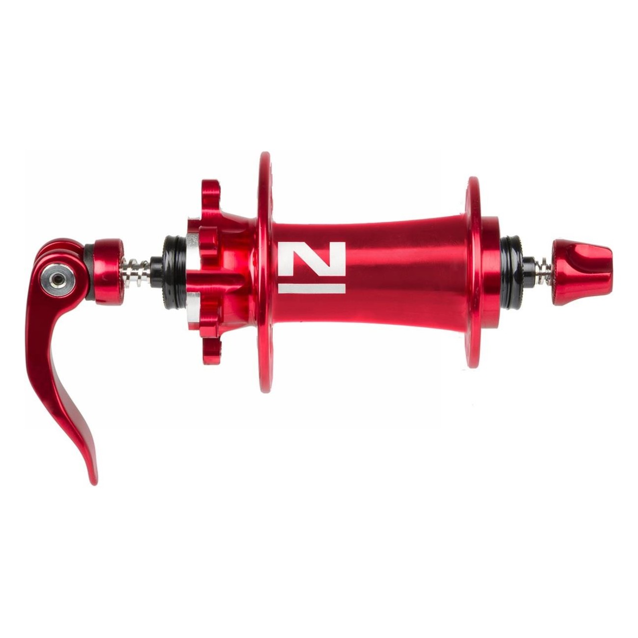 Buje Delantero Freno de Disco 4in1 Novatec 32 Agujeros 100mm Rojo Anodizado - 1