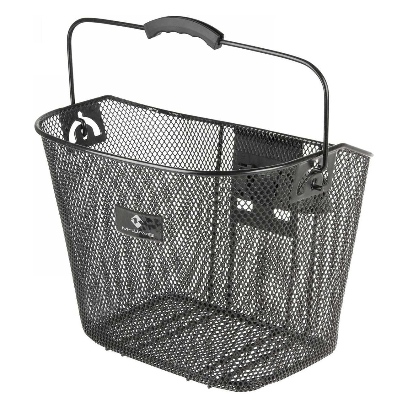 M-Wave Black Steel Handlebar Basket 35x25x22 cm with Adjustable Clip - 1