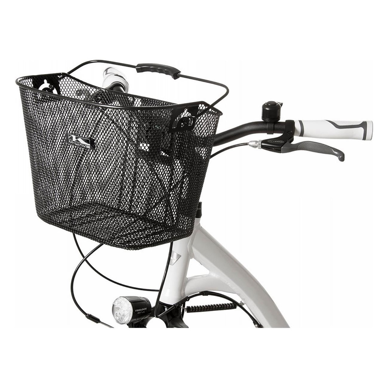 M-Wave Black Steel Handlebar Basket 35x25x22 cm with Adjustable Clip - 3