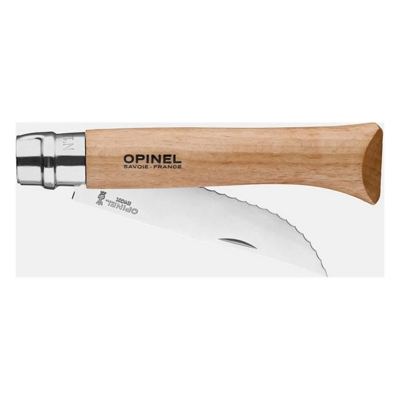 Opinel N.12 Knife with Serrated Stainless Steel Blade, Beechwood Handle - 3