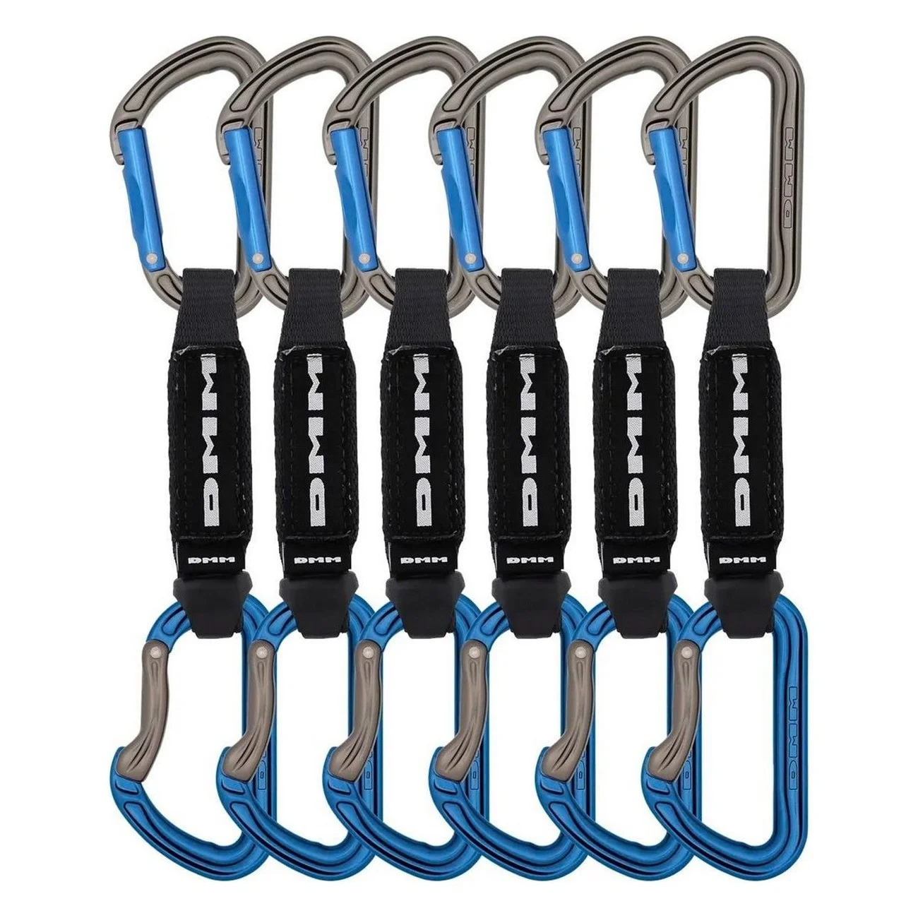 Tech-Table Expressschlingen Blau 12cm - Set von 6 für Sportklettern mit Shadow Karabiner - 1