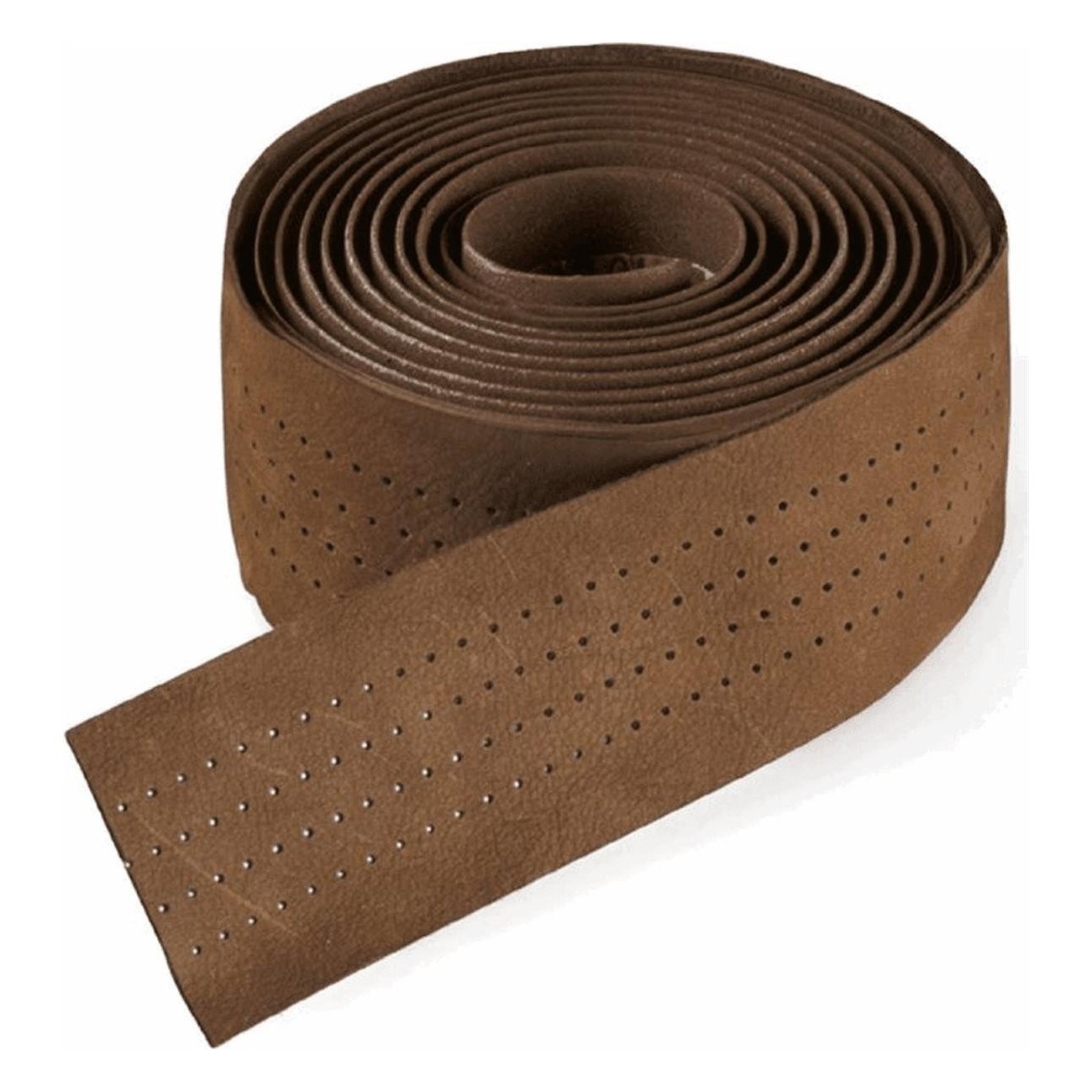 Brown Leather Smootape Handlebar Tape 35x1800mm - 2.5mm Thick, 95g - Black Cap Included - 1